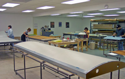 A view of the layout room.