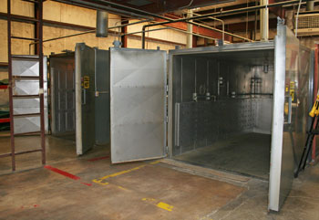 A exterior photo of the two Steelman walk in ovens at TCC.